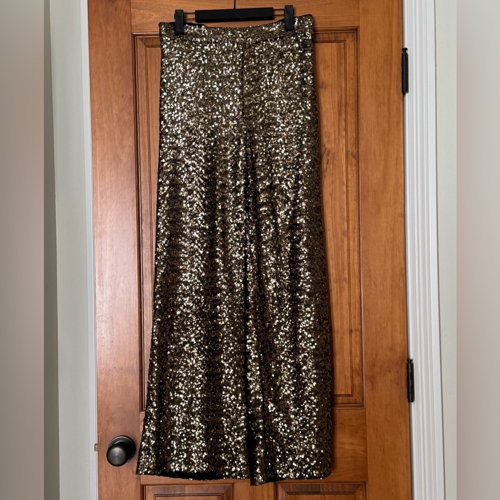 NWT Gold sequin pants Banana Republic